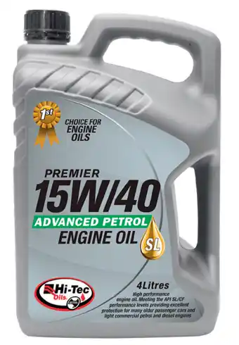 Auto One Hi-tec premier 15w-40 sl/cf 4 litre offer