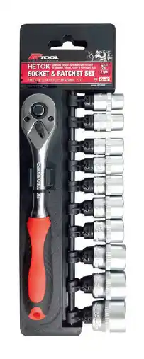 Auto One Pk tool metric hetok socket & ratchet set - 11 piece 3/8" drive 200mm offer