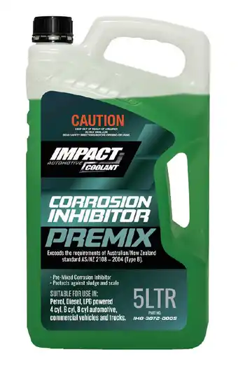 Auto One Impact coolant corrosion inhibitor premix 5 litres offer