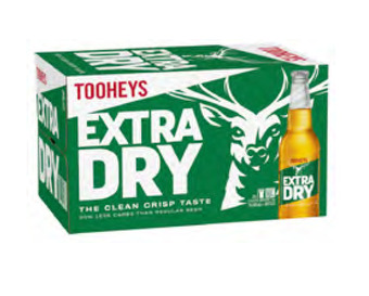 Tooheys extra dry bottle 345ml