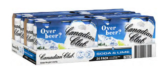 Canadian club soda & lime can 375ml
