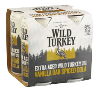 First Choice Liquor Wild turkey extra aged vanilla oak spiced cola can 250ml offer