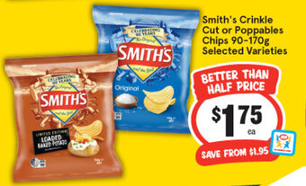 IGA Smith's Crinkle Cut or Poppables Chips 90-170g offer