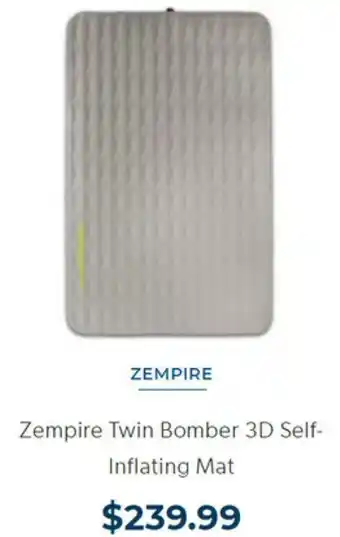 BCF Zempire Twin Bomber 3D Self-Inflating Mat offer