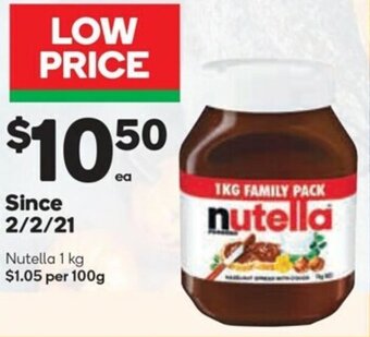 Woolworths Nutella 1kg offer