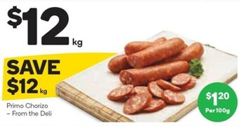 Woolworths Primo Chorizo offer