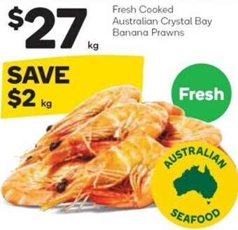 Woolworths Fresh Cooked Australian Crystal Bay Banana Prawns offer