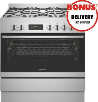 The Good Guys Westinghouse 90cm Dual Fuel Upright Cooker offer