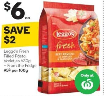Woolworths Leggo's Fresh Filled Pasta 630g offer