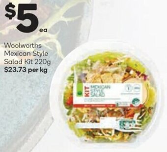 Woolworths Woolworths Mexican Style Salad Kit 220g offer
