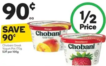 Woolworths Chobani Greek Yogurt Pot 170g offer