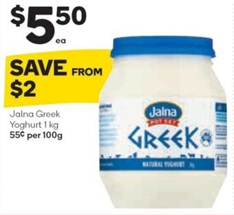 Woolworths Jalna Greek Yoghurt 1kg offer