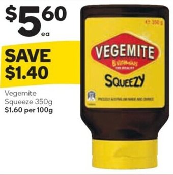 Woolworths Vegemite Squeeze 350g offer