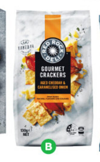 Woolworths Red Rock Deli Gourmet Crackers 130g offer