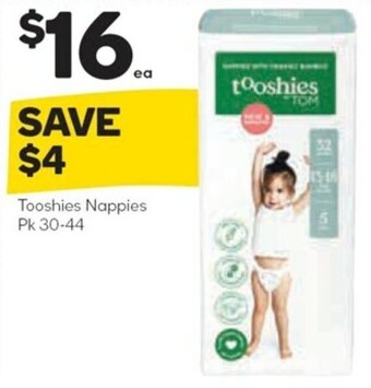 Woolworths Tooshies Nappies Pk 30-44 offer