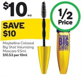 Woolworths Maybelline Colossal Big Shot Volumizing Mascara 9.5ml offer