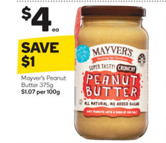 Woolworths Mayver's Peanut Butter 375g offer