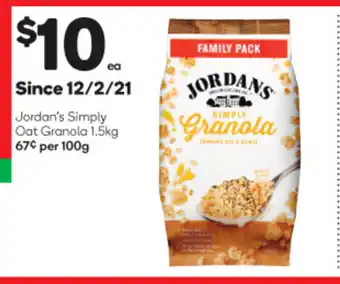 Woolworths Jordan's Simply Oat Granola 1.5kg offer