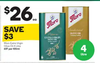Woolworths Moro Extra Virgin Olive 4 Litre offer