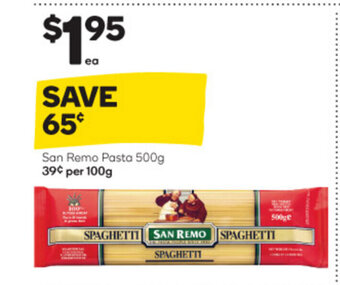 Woolworths San Remo Pasta 500g offer