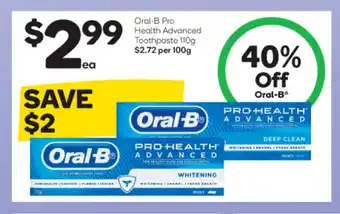 Woolworths Oral-B Pro Health Advanced Toothpaste 110g offer