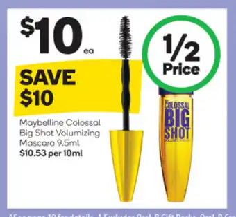 Woolworths Maybelline Colossal Big Shot Volumizing Mascara 9.5ml offer