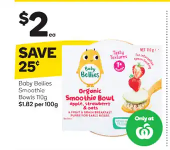Woolworths Baby Bellies Smoothie Bowls 110g offer