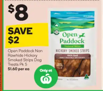 Woolworths Open Paddock Non Rawhide Strips Dog Treats Pk 5 offer