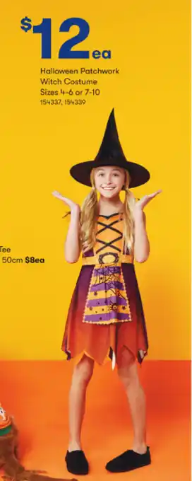 Woolworths Halloween Patchwork Witch Costume Sizes 4-6 or 7-10 offer