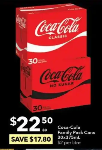 Ritchies Coca-Cola Family Pack Cans 30x375ml offer