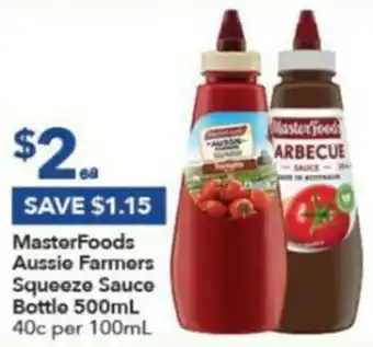 Ritchies MasterFoods Aussie Farmers Squeeze Sauce Bottle 500ml offer