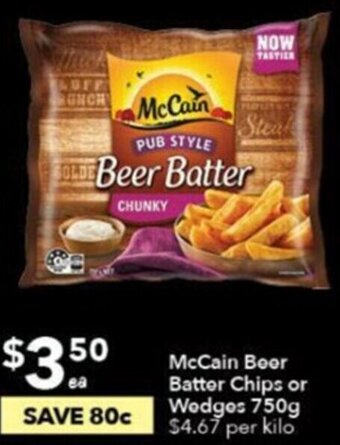 Ritchies McCain Beer Batter Chips or Wedges 750g offer