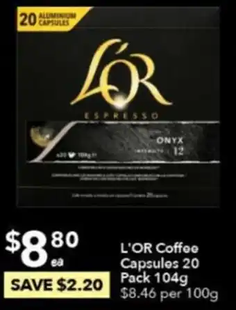Ritchies L,Or Coffee Capsulas 20 Pack 104g offer
