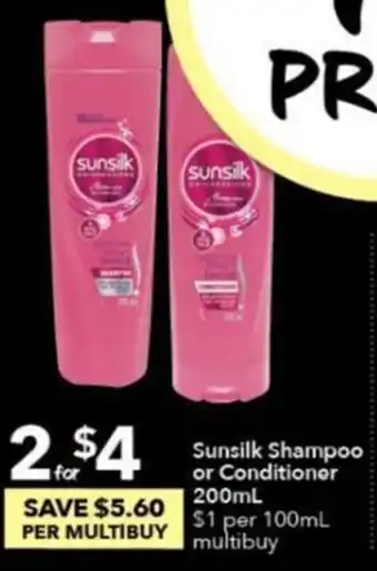Sunsilk Shampoo or Conditioner 200ml