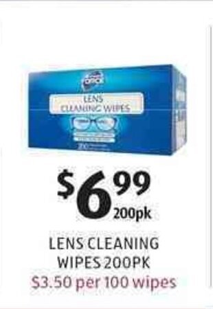 ALDI Lens Cleaning Wipes 200pk offer