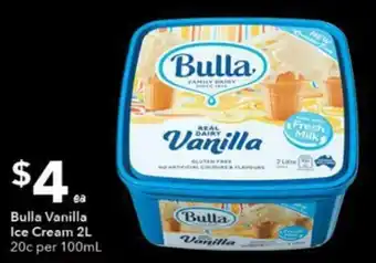 Ritchies Bulla Vanilla Ice Cream 2L offer