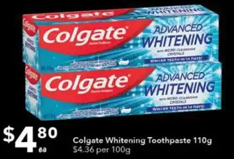 Ritchies Colgate Whitening Toothpaste 110g offer
