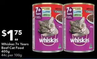 Ritchies Whiskas 7+ Years Beef Cat Food 400g offer