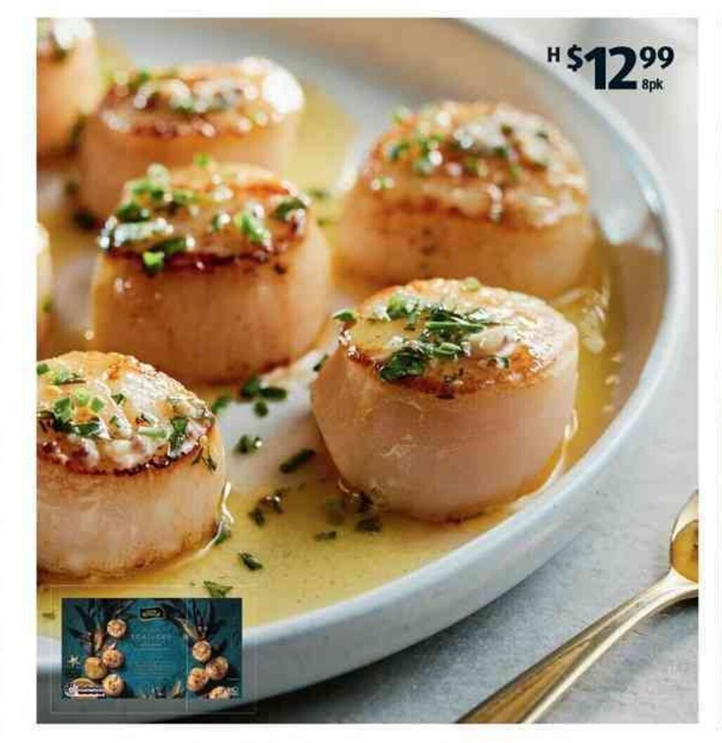 Scallops with Herbs de Provence Butter 8pk/215g offer at ALDI