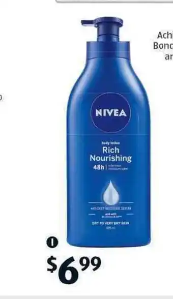 ALDI Nivea Rich Nourishing Body Lotion 625ml offer