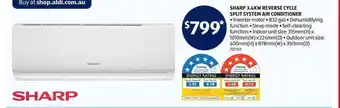 Sharp 3.4kw Reverse Cycle Split System Air Conditioner