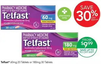 Terry White Telfast 60mg 20 Tablets or 180mg 30 Tablets offer