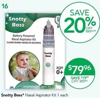 Terry White Snotty Boss Nasal Aspirator Kit offer