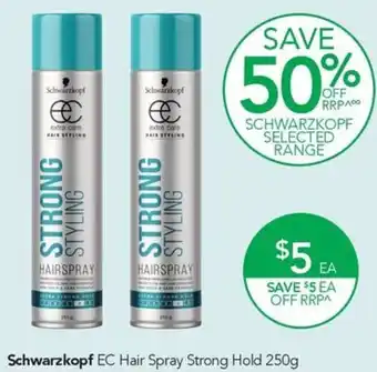 Terry White Schwarzkopf EC Hair Spray Strong Hold 250g offer