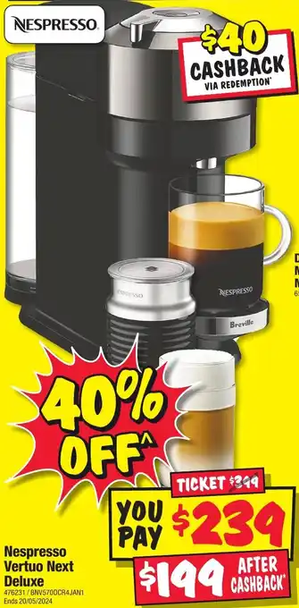 JB Hi-Fi Nespresso Vertuo Next Deluxe offer