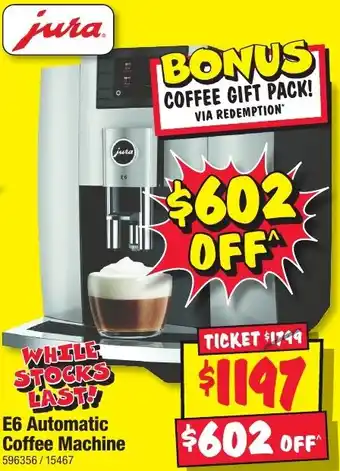 JB Hi-Fi jura E6 Automatic Coffee Machine offer