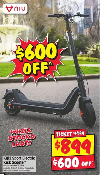 JB Hi-Fi KQi3 Sport Electric Kick Scooter offer