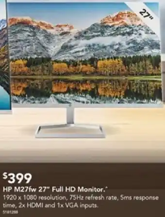 Harvey Norman HP M27fw 27" Full HD Monitor offer