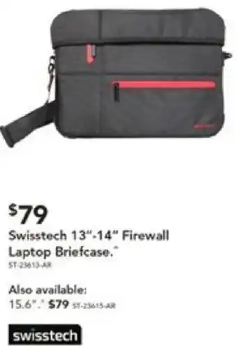 Harvey Norman Swisstech 13"-14" Firewall Laptop Briefcase offer