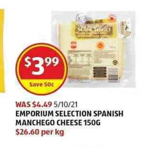 Emporium Selection Spanish Manchego Cheese 150g offer at ALDI